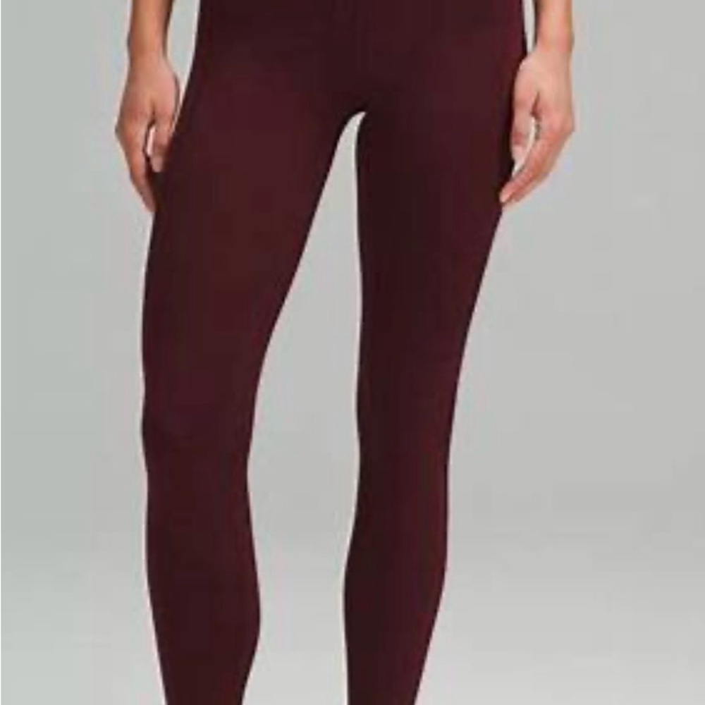 High-Rise Lululemon 7/8 reflective Mesh Burgundy Leggings Tights 6